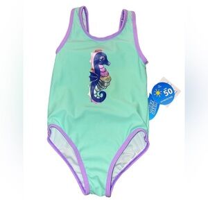 Wave Zone Baby Girl Seahorse Swimsuit